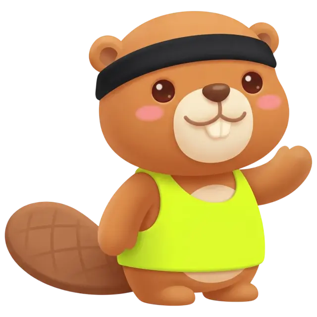 Logan the beaver waving